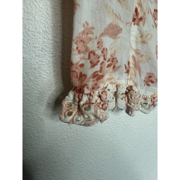 SAYLOR Size XS Janiya Floral Eyelet Crop Top V-Neck Ruffle Smocked Button Front - Picture 13 of 15